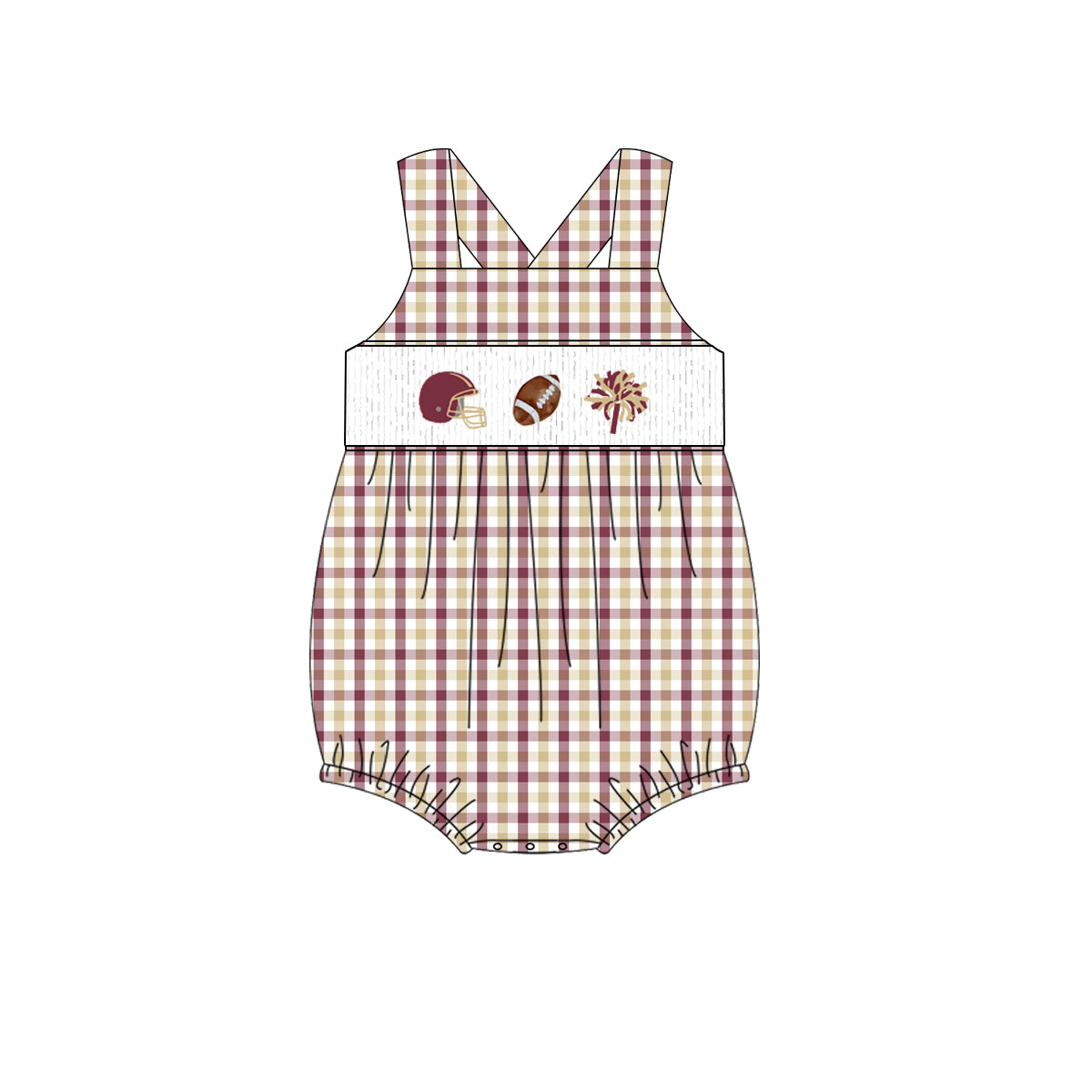 Florida State Gameday Smocked Bubble | Custom Team Color Football Bubble | Baby Football Outfit