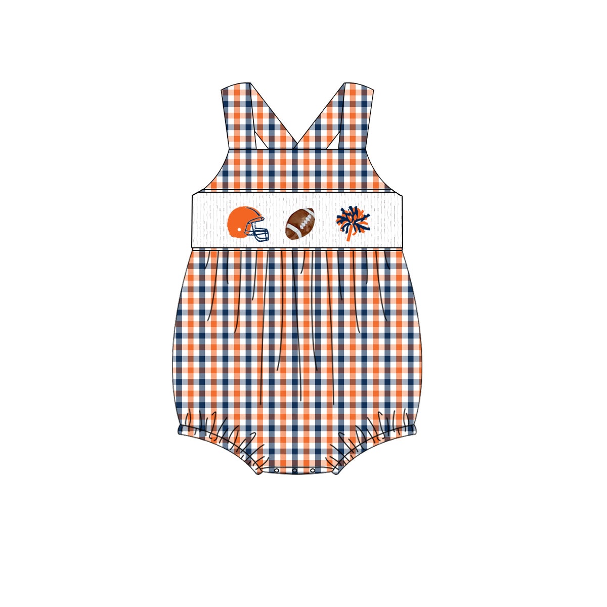 Auburn Gameday Smocked Bubble | Custom Team Color Football Bubble | Baby Football Outfit