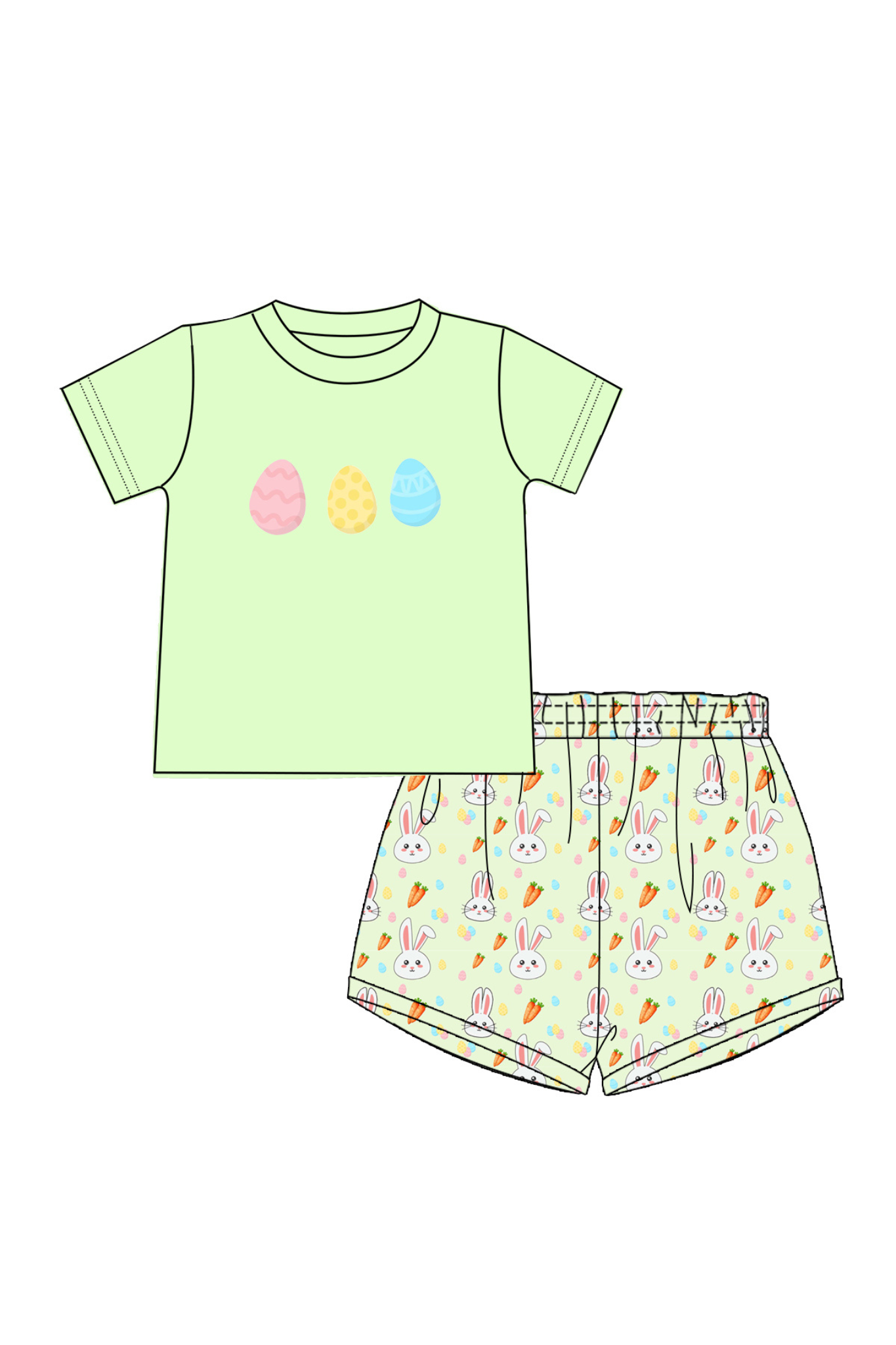 Bunny Patch Tee & Short Set – Green Toddler & Boys Outfit