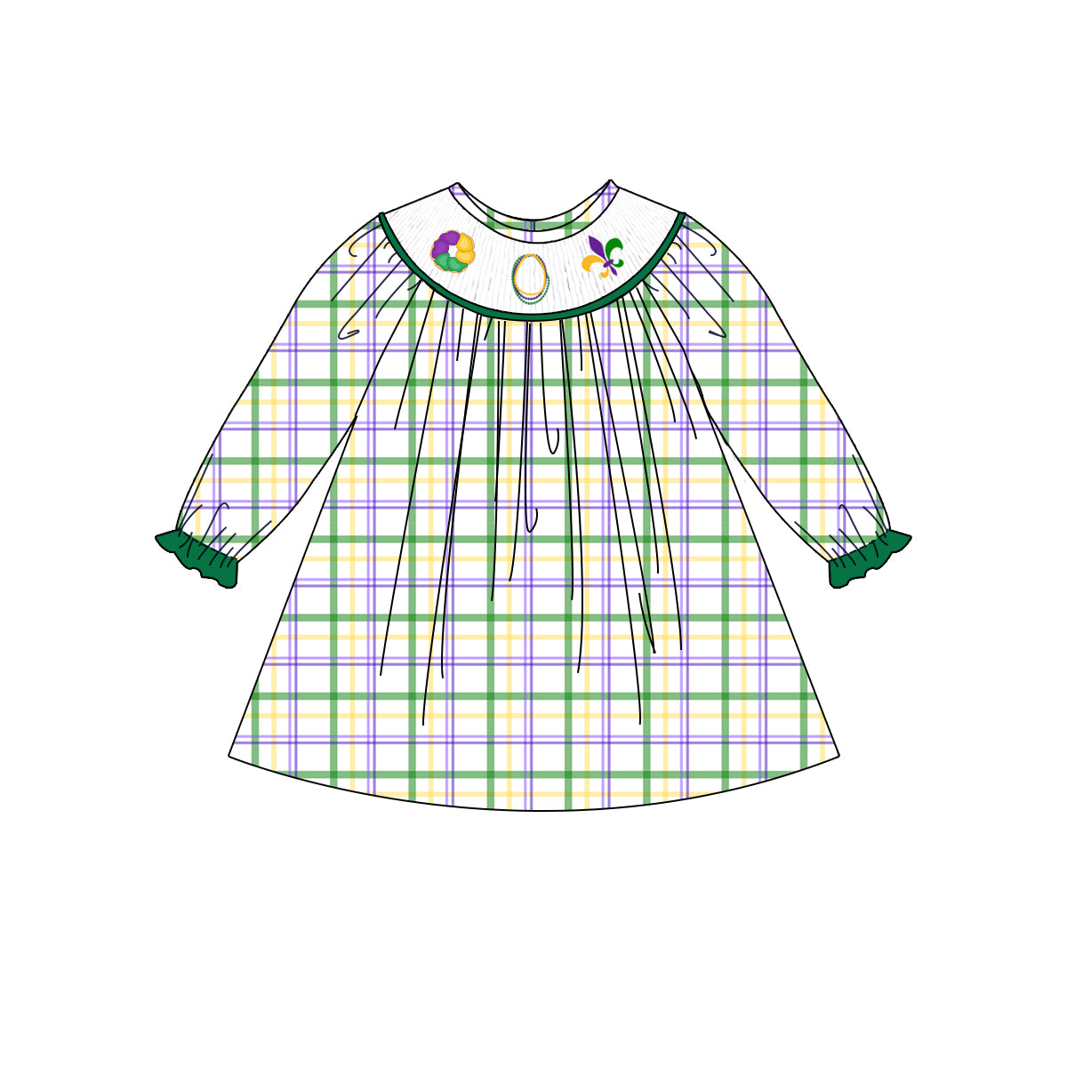 'Lis and Beads Mardi Gras Dress