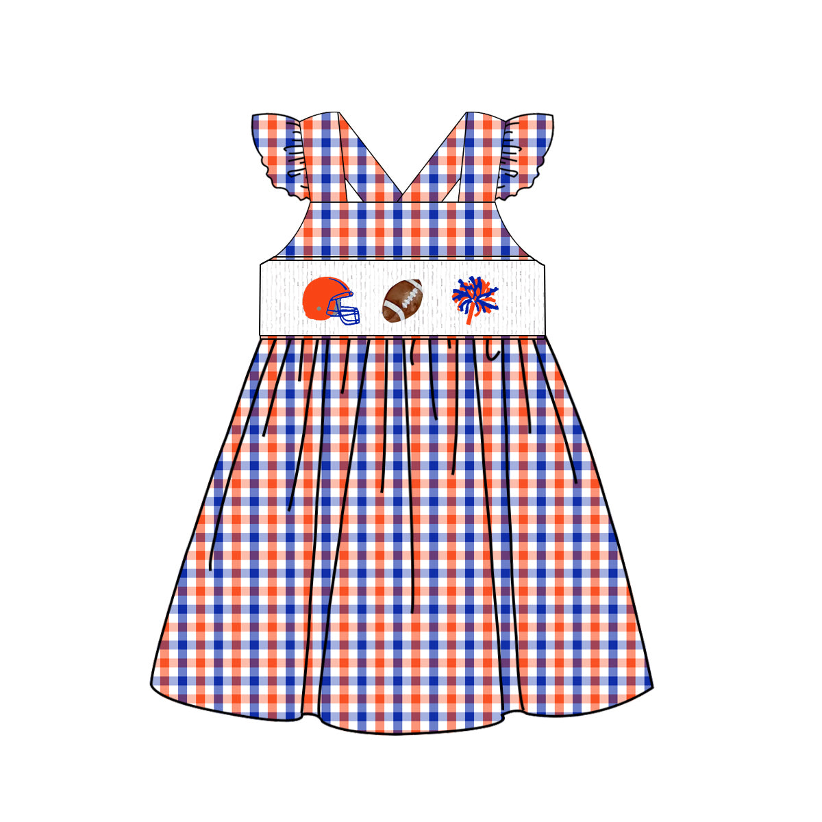 Florida Gameday Smocked Dress | Custom Team Color Football Dress | Girls College Football Outfit