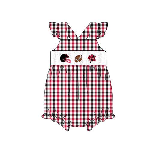 Georgia Smocked Football Ruffle Bubble | Custom Team Colors | Girls Game Day Outfit