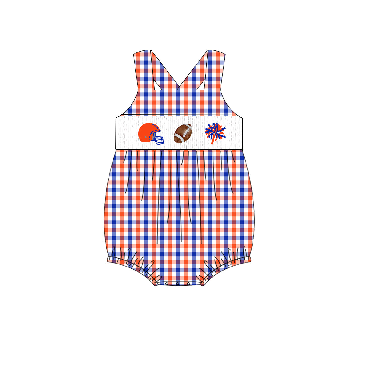 Florida Gameday Smocked Bubble | Custom Team Color Football Bubble | Baby Football Outfit