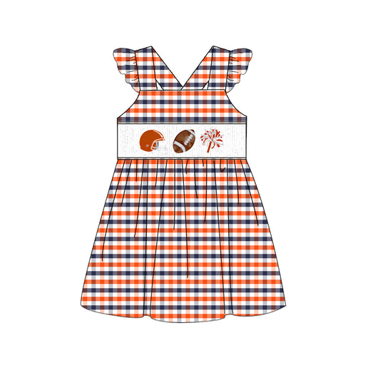 Auburn Gameday Smocked Dress | Custom Team Color Football Dress | Girls College Football Outfit