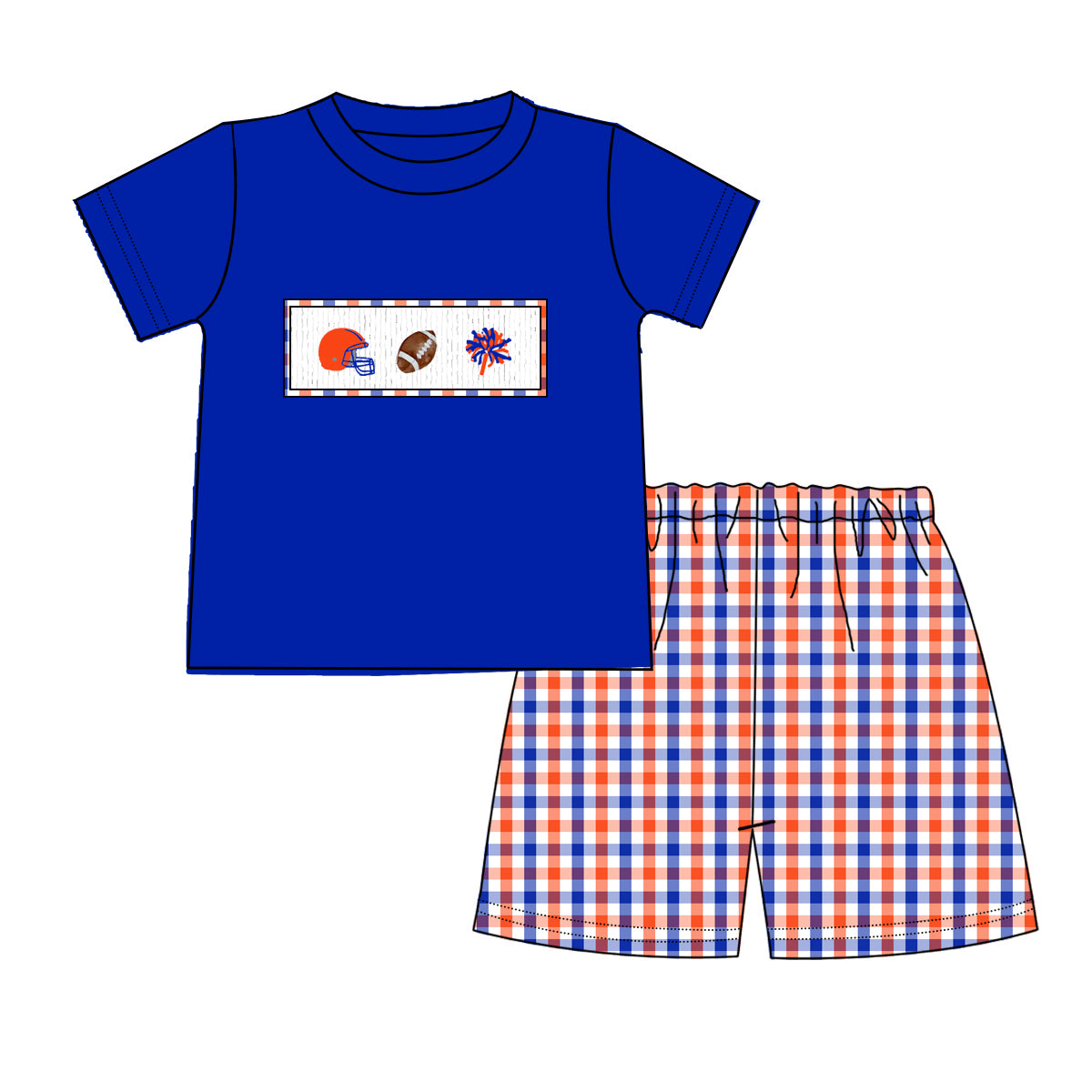 Florida Boys Football Short Set | Smocked Game Day Outfit | Custom Team Colors