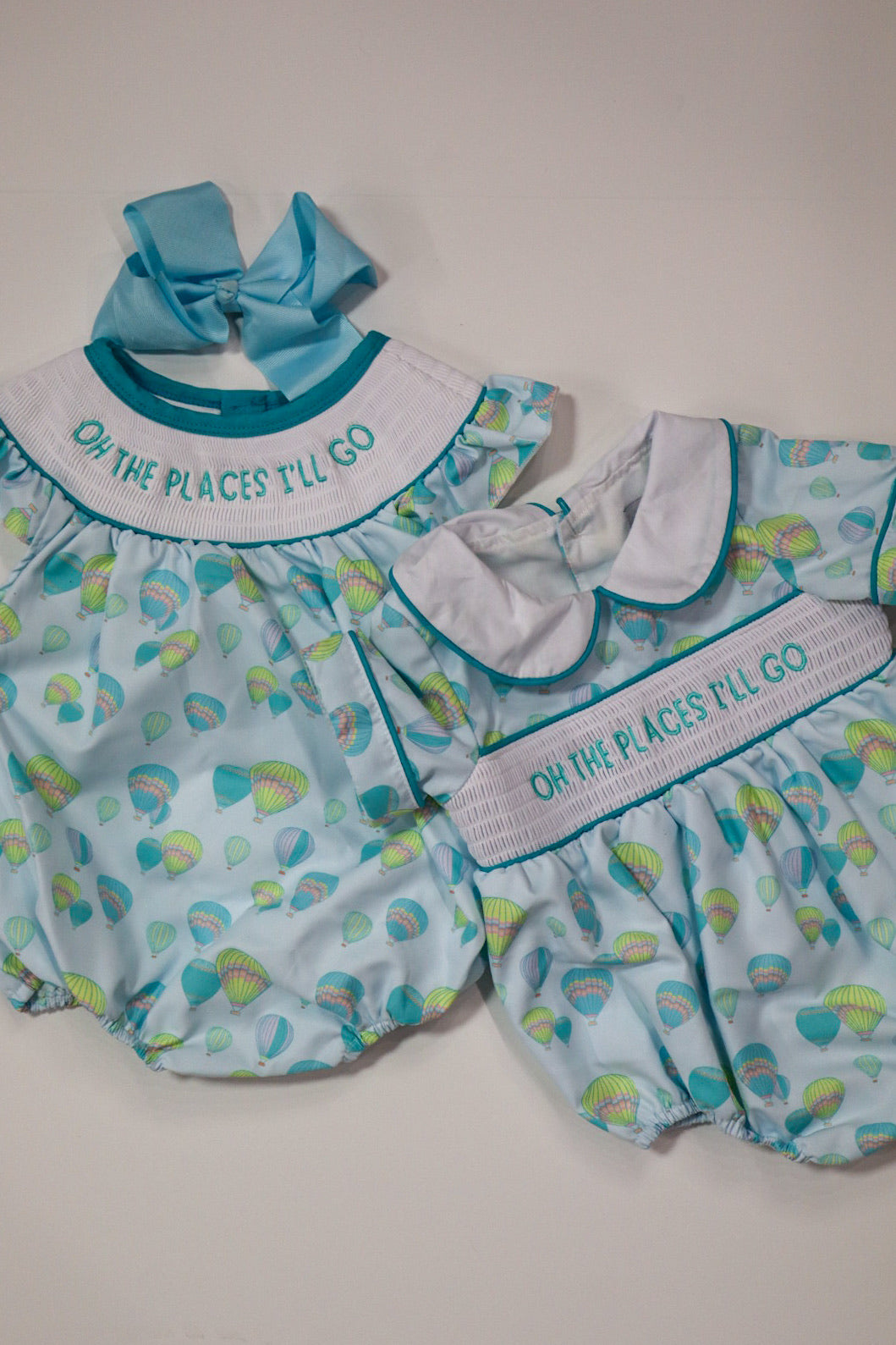 Adventure Awaits Baby Girl Bubble – Smocked Ruffle Bubble