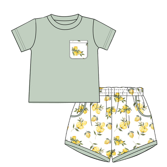 Squeeze the Day Lemon Print Boys Set