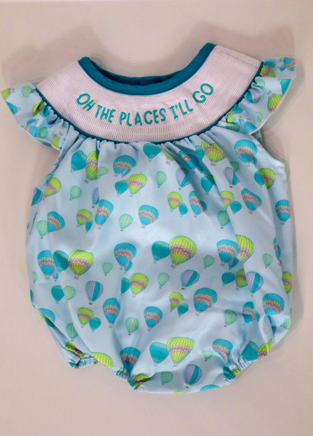 Adventure Awaits Baby Girl Bubble – Smocked Ruffle Bubble