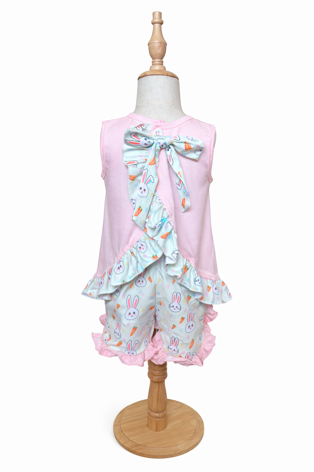 Bunny Patch Tunic & Ruffle Short Set – Pink Easter Girls Outfit